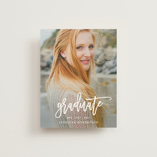 This is a cloud graduation announcements with standard by Phrosné Barwood called statement printing on signature80 in booklette