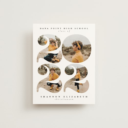 This is a cloud graduation announcements with standard by Joanna Griffin called biggest year printing on signature80 in booklette