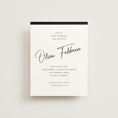 This is a ink graduation insert cards with standard by Paper Raven Co. called lift off printing on signature in standard