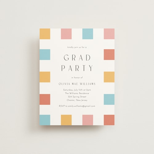 This is a cinnamon graduation insert cards with standard by Randi Cirelli called stacking up printing on signature in standard