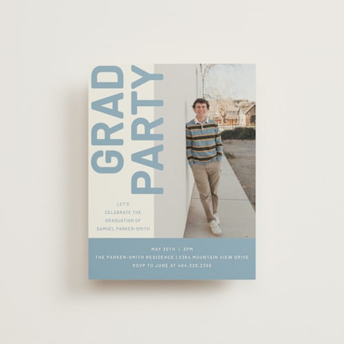 This is a lake graduation insert cards with standard by Kelly Watkins called modern year printing on signature in standard