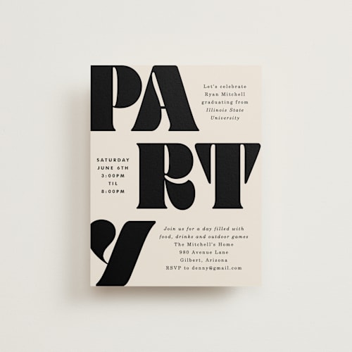 This is a cream graduation insert cards with standard by Baumbirdy called vintage bold printing on signature in standard