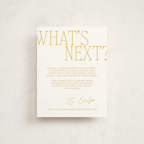 This is a golden hour graduation insert cards with standard by Leia Matt called edge play printing on signature in standard