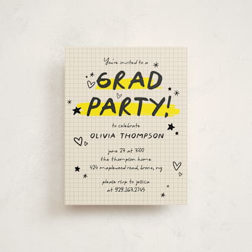 This is a paper graduation insert cards with standard by Orasie called grad journal printing on signature in standard