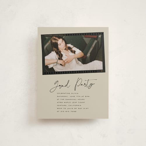 This is a almond graduation insert cards with standard by Kamala Nahas called proof sheet printing on signature in standard