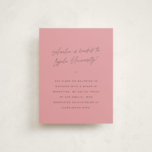 This is a peony graduation insert cards with standard by Sara Hicks Malone called charm printing on signature in standard