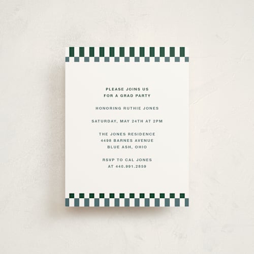 This is a pine graduation insert cards with standard by Rachel Cassel called checked out printing on signature in standard