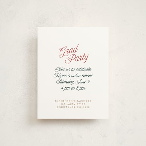 This is a forest graduation insert cards with standard by Leia Matt called varsity initial printing on signature in standard