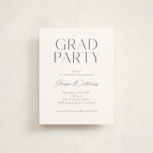 This is a salt graduation insert cards with standard by Jessica Williams called momentous printing on signature in standard