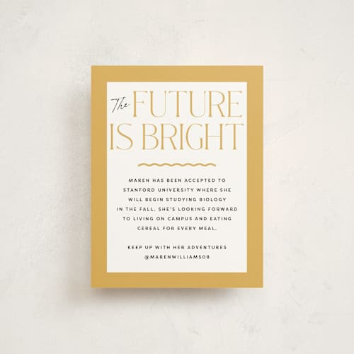 This is a sunshine graduation insert cards with standard by Robert and Stella called in vogue printing on signature in standard