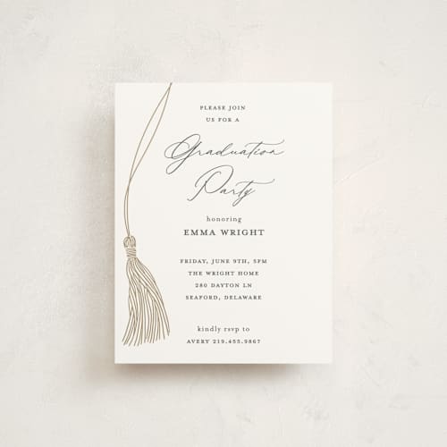 This is a cotton graduation insert cards with standard by Susan Zinader called tassel trio printing on signature in standard