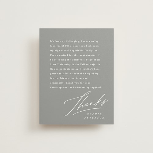 This is a pearl graduation insert cards with standard by Hooray Creative called first name printing on signature in standard