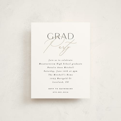 This is a cotton graduation insert cards with standard by Carolyn Nicks called pure elegance printing on signature in standard