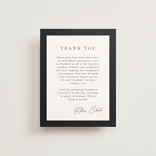 This is a midnight graduation insert cards with standard by Nicole Walsh called classic edge printing on signature in standard