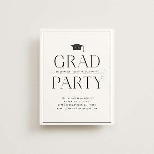 This is a limestone graduation insert cards with standard by Erica Krystek called classy stack printing on signature in standard