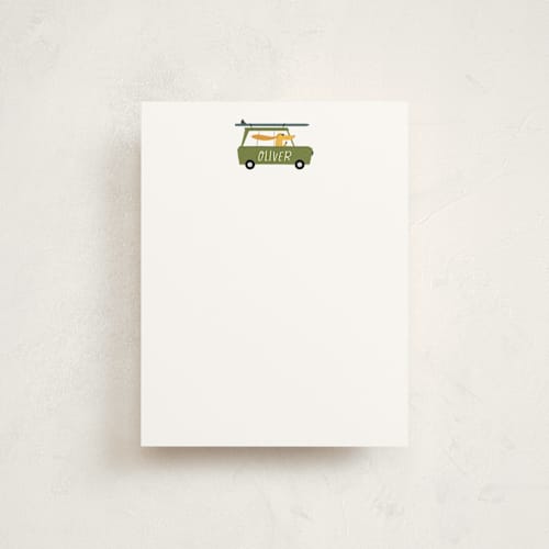 This is a lime kids thank you cards notes with standard by JeAnna Casper called surf printing on signature in standard