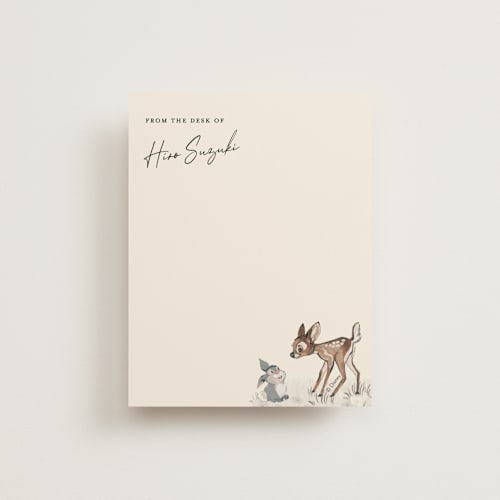 This is a sandstone kids thank you cards notes with standard by Teju Reval called disney's bambi printing on signature in standard