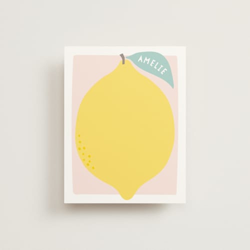 This is a petal kids thank you cards notes with standard by Karidy Walker called cheery lemon printing on signature in standard