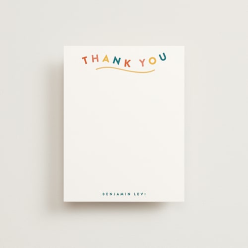 This is a sherbet kids thank you cards notes with standard by Kristel called thankful kid printing on signature in standard