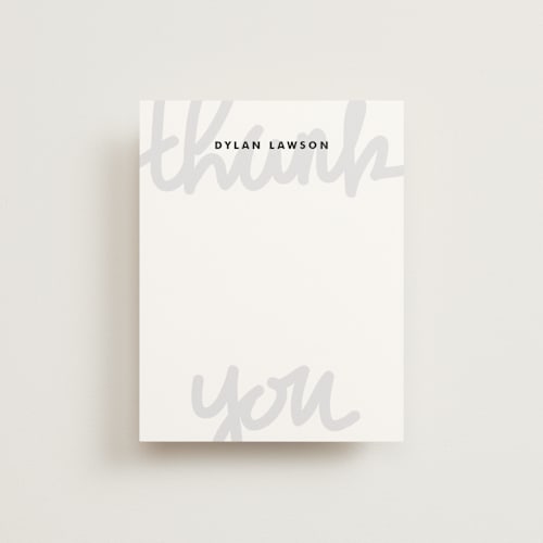 This is a pebble kids thank you cards notes with standard by Kimberly FitzSimons called hand lettered printing on signature in standard
