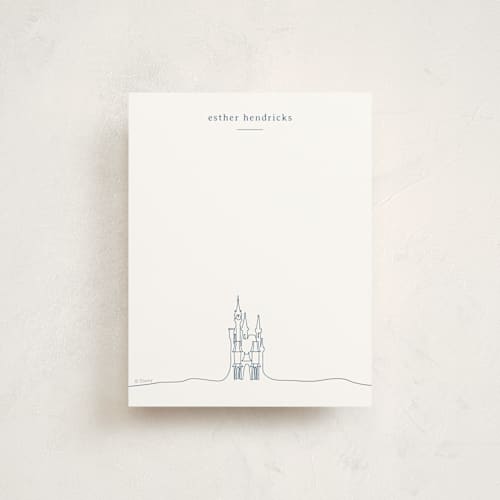 This is a midnight kids thank you cards notes with standard by Britt Mills called the castle from disney's cinderella printing on signature in standard
