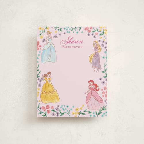 This is a bubblegum kids thank you cards notes with standard by Cass Loh called disney princess garden party printing on signature in standard