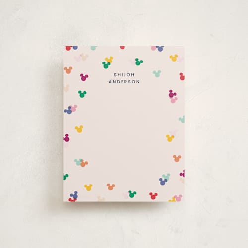 This is a bold kids thank you cards notes with standard by Ellen Schlegelmilch called disney's mickey confetti printing on signature in standard