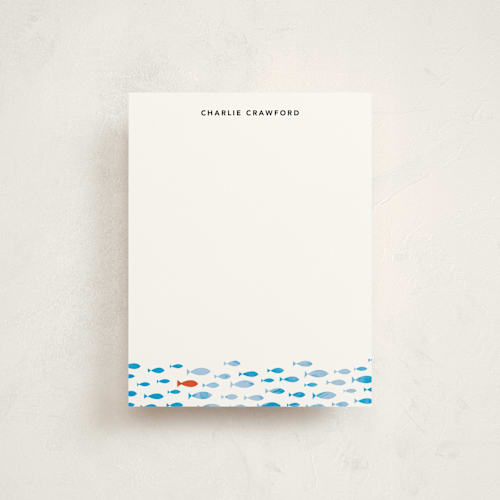 This is a ocean blue kids thank you cards notes with standard by Jennifer Thomke called stand out printing on signature in standard