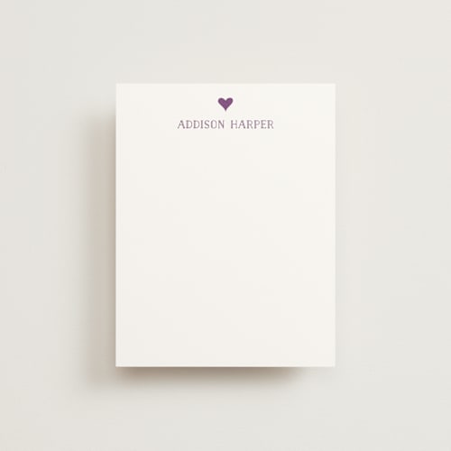 This is a grape kids thank you cards notes with standard by Lehan Veenker called a little heart printing on signature in standard