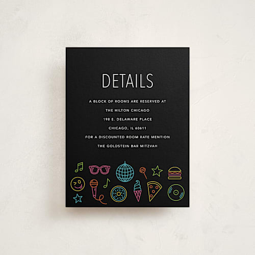This is a candy bar mitzvah bat mitzvah invitations with standard by Brandy Folse called neon vibes printing on signature in standard
