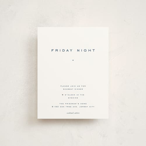 This is a navy bar mitzvah bat mitzvah invitations with standard by Blustery August called celebrate printing on signature in standard