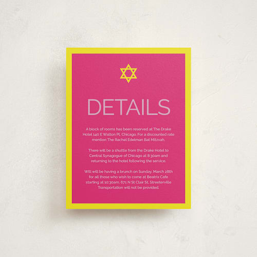 This is a candy-glow bar mitzvah bat mitzvah invitations with standard by Inkblot Design called pop up printing on signature in standard