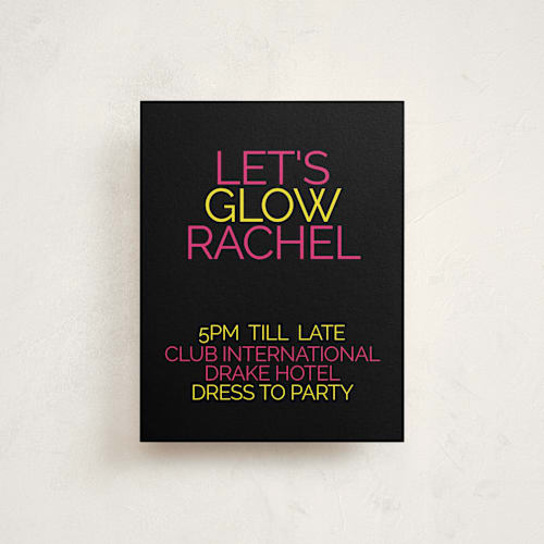 This is a candy-glow bar mitzvah bat mitzvah invitations with standard by Inkblot Design called pop up printing on signature in standard
