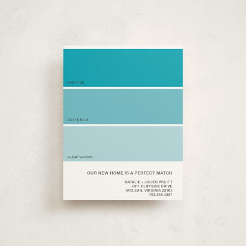 This is a marine moving announcements by Amanda Larsen Design called the perfect match printing on signature in standard