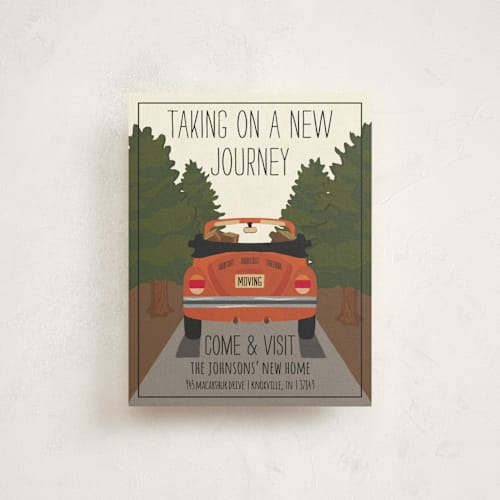 This is a rusty moving announcements with standard by Ramsey Design Co called a new journey printing on signature in standard