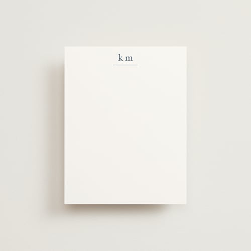 This is a lake personalized stationery thank you cards with standard by Stacey Meacham called minimal monogram printing on signature in 4.25x5.5