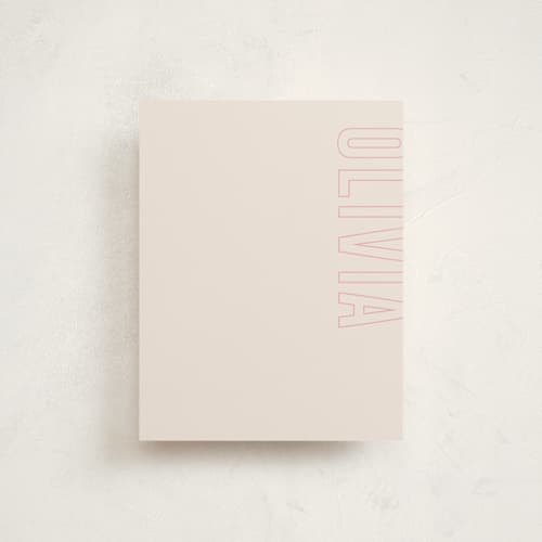 This is a cream personalized stationery thank you cards with standard by Ilene Guy called big name printing on signature in 4.25x5.5