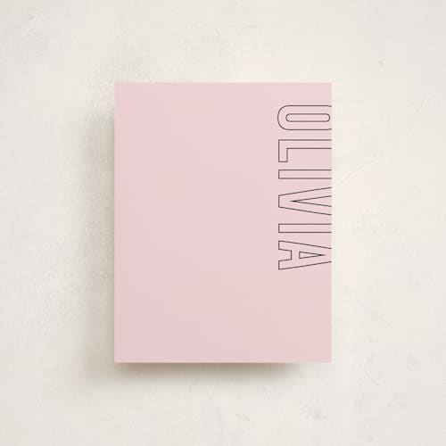 This is a cotton candy personalized stationery thank you cards with standard by Ilene Guy called big name printing on signature in 4.25x5.5