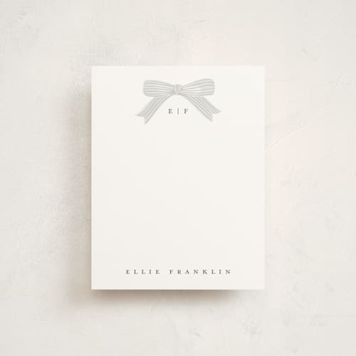 This is a cloud personalized stationery thank you cards with standard by Paper Raven Co. called delicately printing on signature in 4.25x5.5