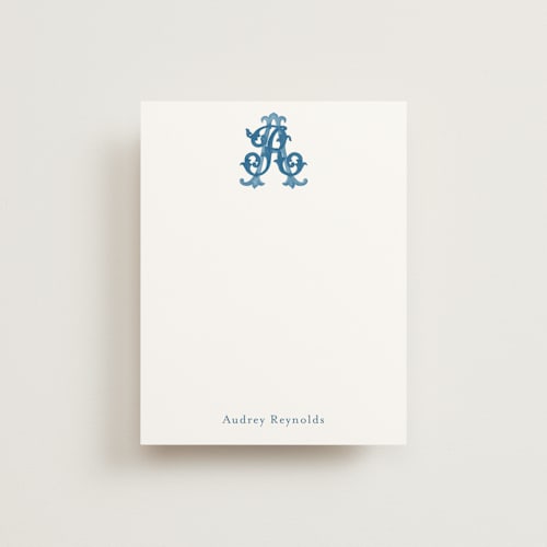 This is a bluebell personalized stationery thank you cards with standard by Jenna Holcomb called new orleans crest printing on signature in 4.25x5.5