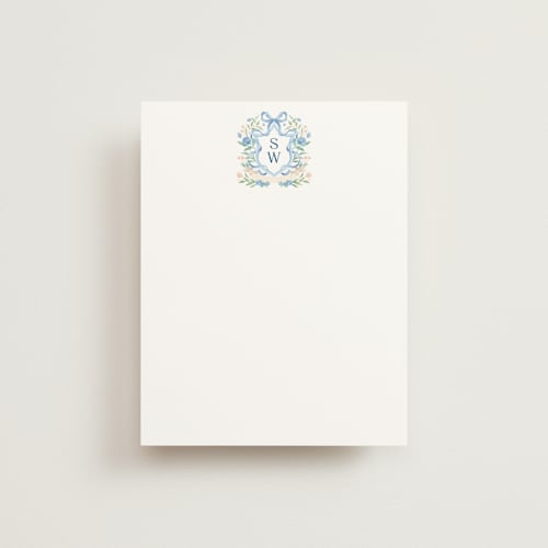 This is a bluebell personalized stationery thank you cards with standard by Elly called atlanta crest printing on signature in 4.25x5.5