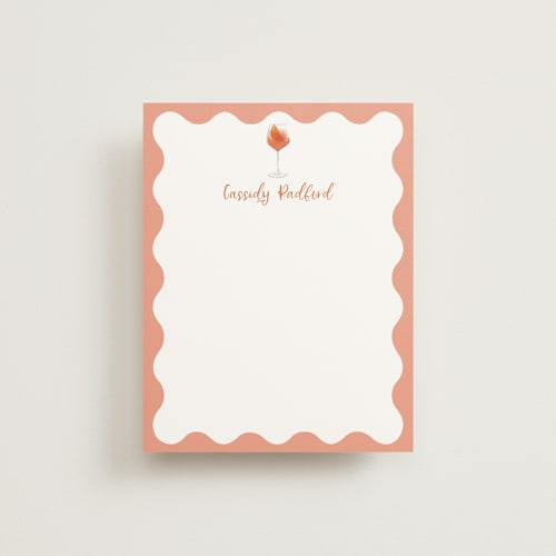 This is a sunset personalized stationery thank you cards with standard by Baumbirdy called aperol spritz printing on signature in 4.25x5.5