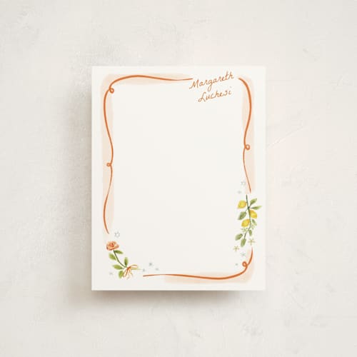 This is a flame personalized stationery thank you cards with standard by Pati Cascino called giardino printing on signature in 4.25x5.5
