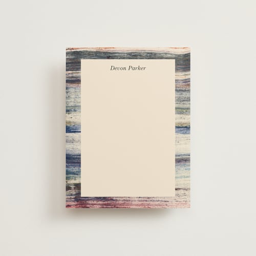 This is a yarn personalized stationery thank you cards with standard by Sumak Studio called woven colors printing on signature in 4.25x5.5