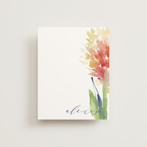 This is a petal personalized stationery thank you cards with standard by sue prue called big bloom printing on signature in 4.25x5.5