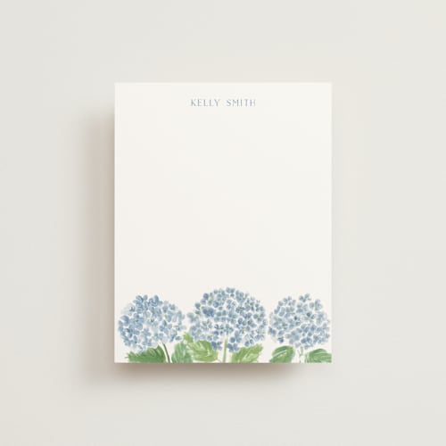 This is a sky personalized stationery thank you cards with standard by Lydia Carns called hydrangea love printing on signature in 4.25x5.5