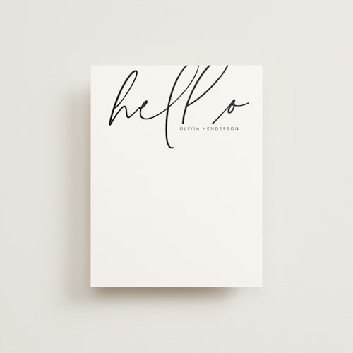 This is a tuxedo personalized stationery thank you cards with standard by Anna Elder called hello stranger printing on signature in 4.25x5.5