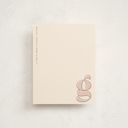 This is a blush personalized stationery thank you cards with standard by Ashley Rosenbaum called modish printing on signature in 4.25x5.5