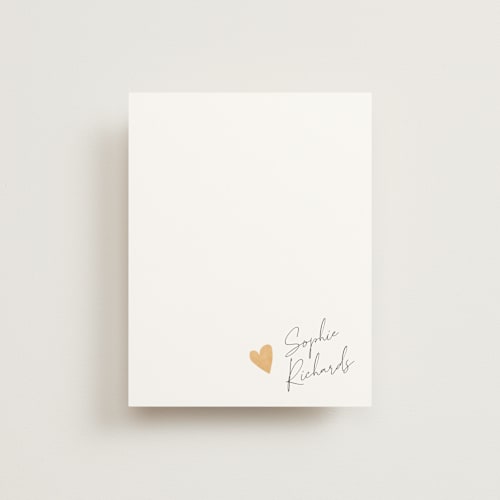 This is a sunrise personalized stationery thank you cards with standard by Adelyn T. called signed heart printing on signature in 4.25x5.5