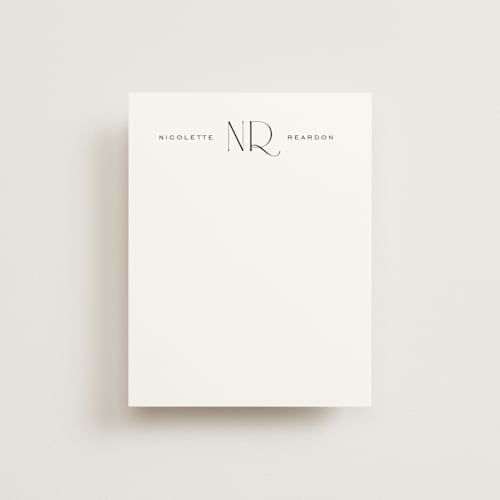 This is a tuxedo personalized stationery thank you cards with standard by Ashley DeMeyere called black tie printing on signature in 4.25x5.5